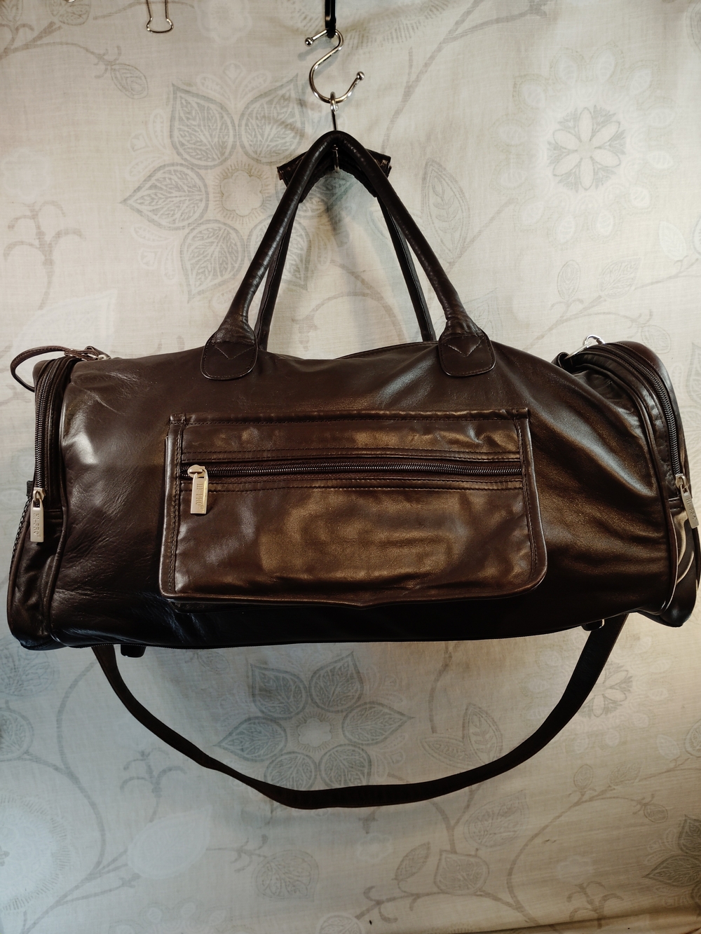 Hi Pro Faux Leather Duffel Bag in Dark Brown - Spacious Travel Carryall